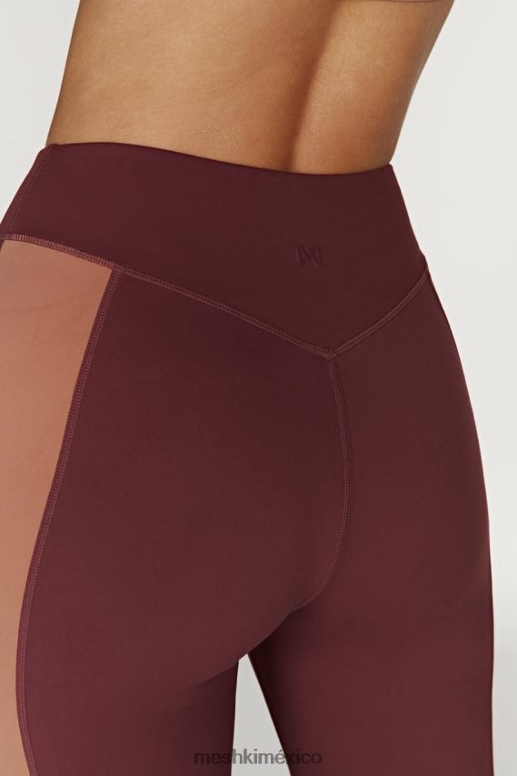 Meshki leggins con paneles de dos tonos Libby caoba/bronceado ropa H48F8H1475