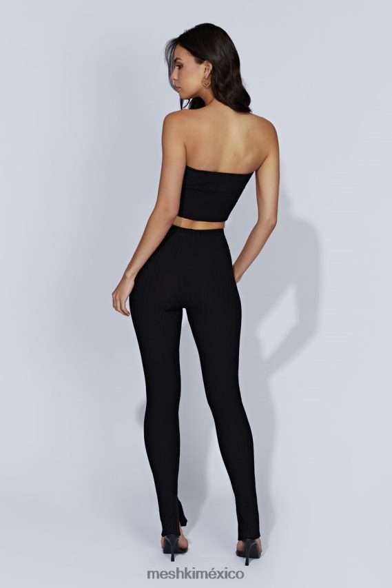 Meshki leggins jordi de punto con abertura lateral negro ropa H48F8H1587