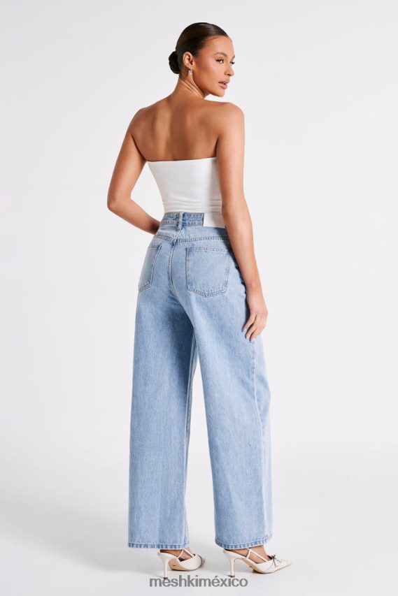 Meshki jeans holgados color cuervo lavado azul medio ropa H48F8H1243