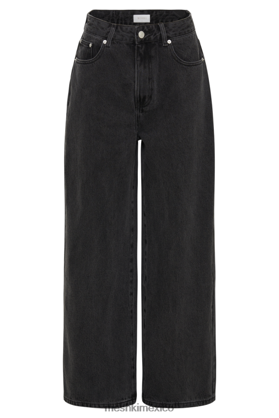 Meshki jeans holgados color cuervo negro lavado ropa H48F8H1244
