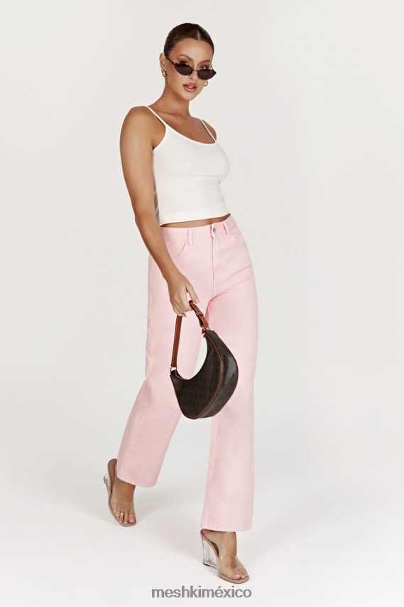 Meshki vaqueros ainsley de talle medio rubor rosa ropa H48F8H1605