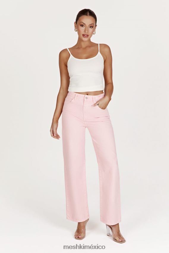 Meshki vaqueros ainsley de talle medio rubor rosa ropa H48F8H1605