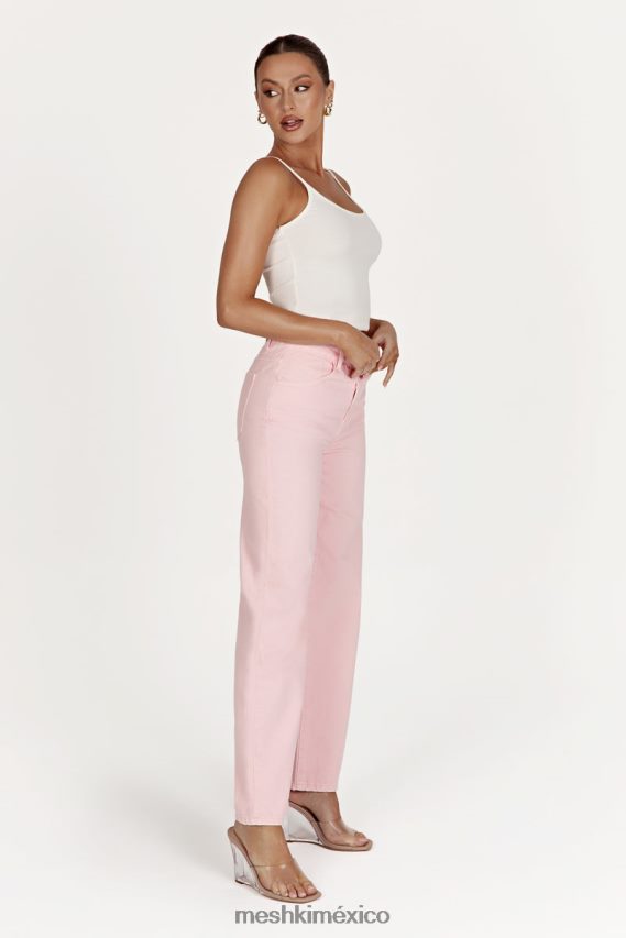 Meshki vaqueros ainsley de talle medio rubor rosa ropa H48F8H1605