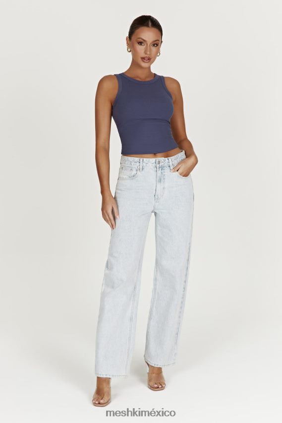 Meshki vaqueros holgados de talle bajo Rumi azul claro ropa H48F8H1490