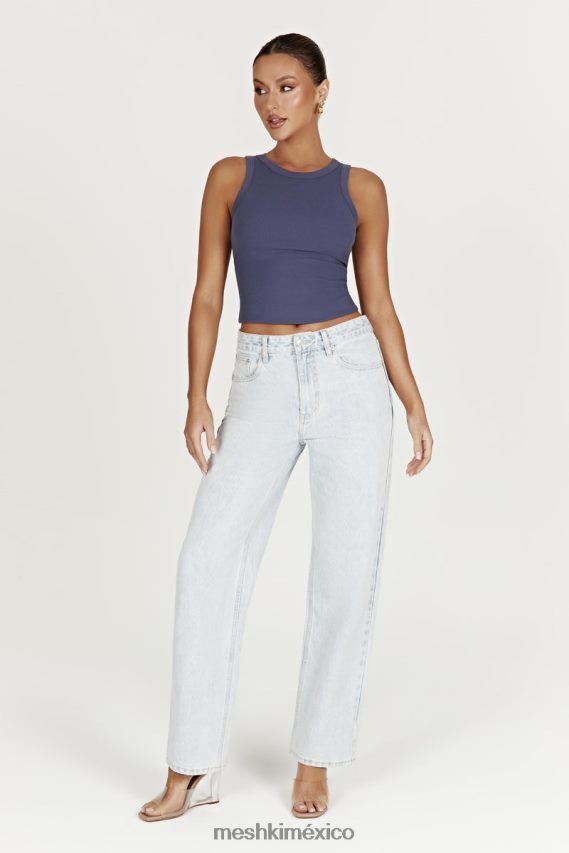 Meshki vaqueros holgados de talle bajo Rumi azul claro ropa H48F8H1490