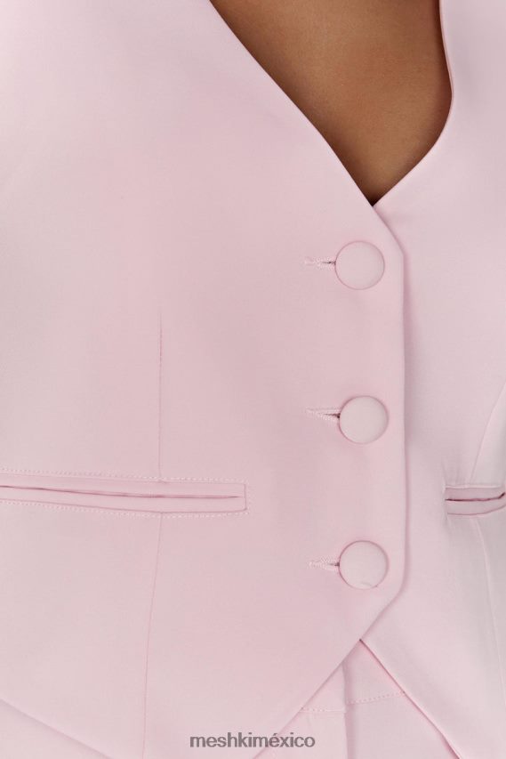 Meshki abrigo blair de crepé con cintura rubor rosa ropa H48F8H956