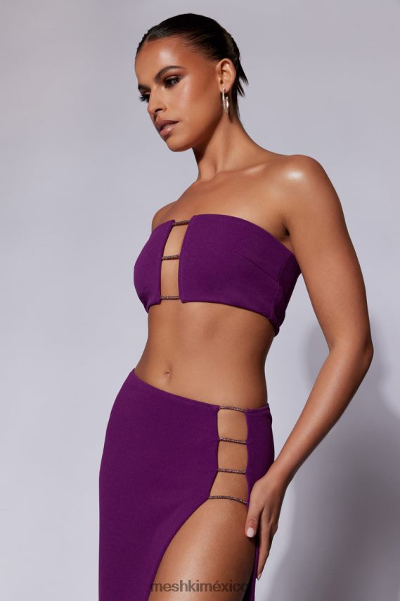 Meshki bandeau de cuerda con diamantes de anastasia uva ropa H48F8H1077