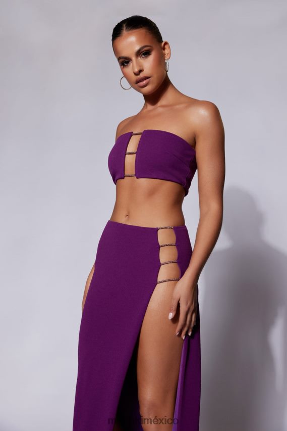 Meshki bandeau de cuerda con diamantes de anastasia uva ropa H48F8H1077