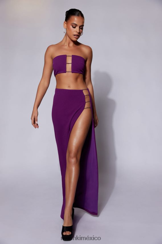 Meshki bandeau de cuerda con diamantes de anastasia uva ropa H48F8H1077