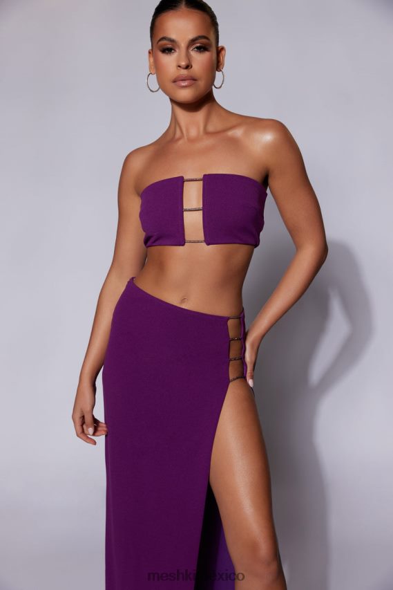 Meshki bandeau de cuerda con diamantes de anastasia uva ropa H48F8H1077