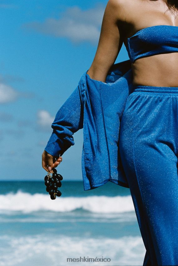 Meshki Top tipo pareo Lucille Shimmer brillo de cobalto ropa H48F8H1081