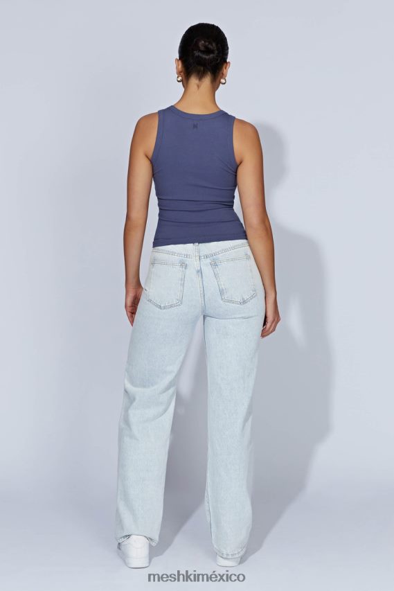 Meshki camiseta sin mangas de canalé zanna azul marino de medianoche ropa H48F8H986