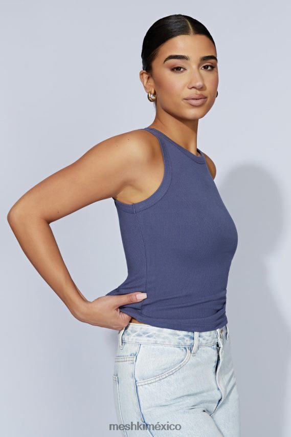 Meshki camiseta sin mangas de canalé zanna azul marino de medianoche ropa H48F8H986