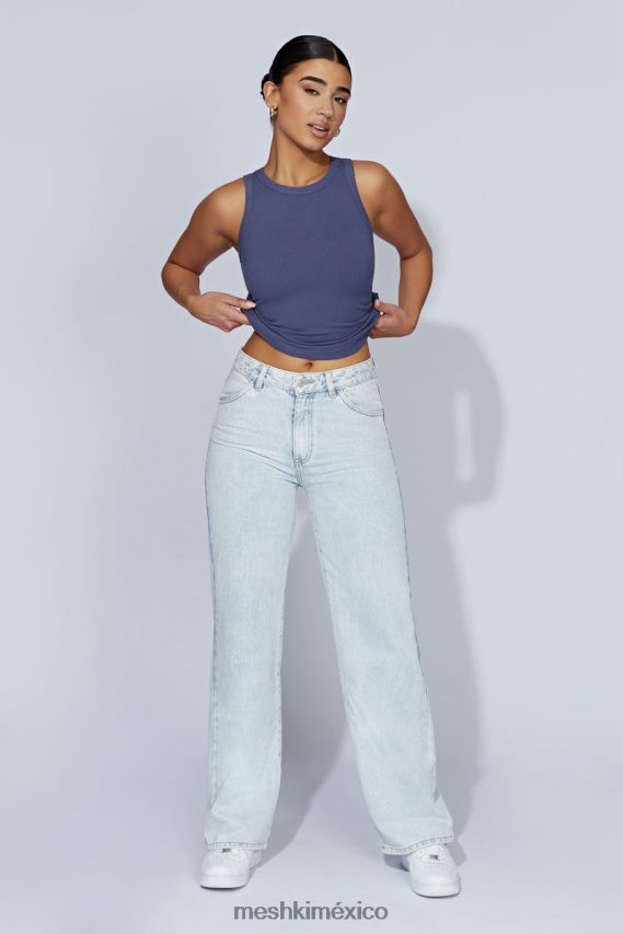 Meshki camiseta sin mangas de canalé zanna azul marino de medianoche ropa H48F8H986