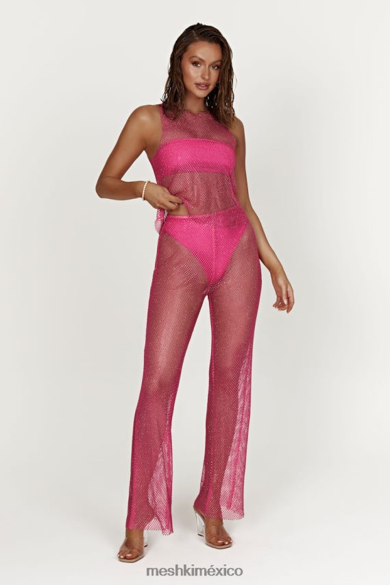 Meshki camiseta sin mangas de malla con diamantes emerson Rosa Rosa ropa H48F8H988