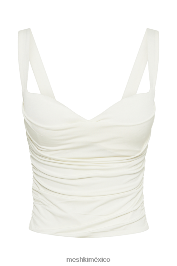 Meshki hailey ceñido top largo con forma de corazón Marfil ropa H48F8H759