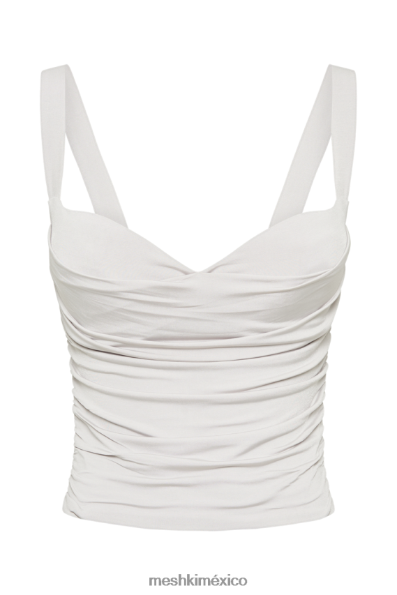 Meshki hailey ceñido top largo con forma de corazón gris hielo ropa H48F8H763