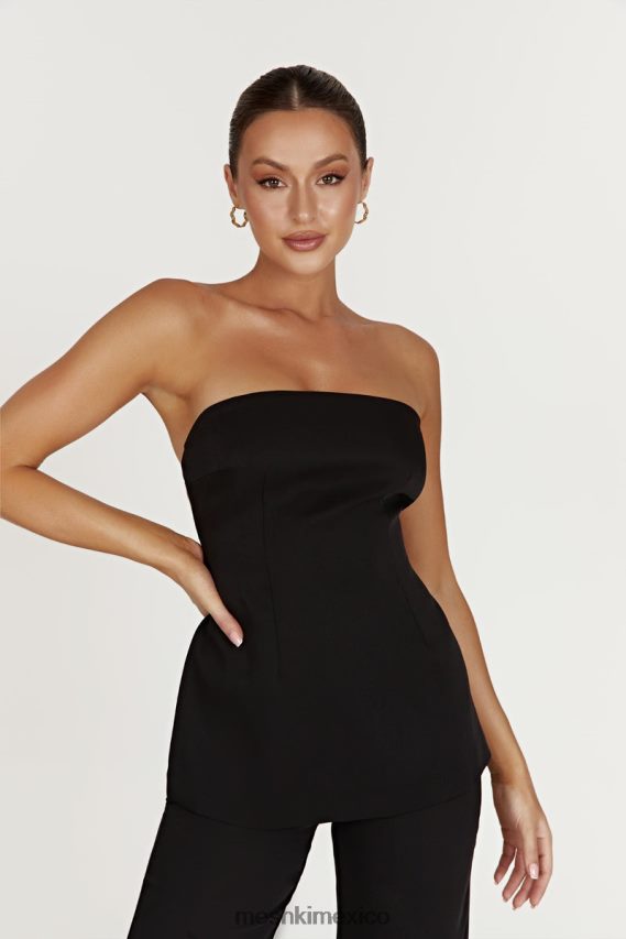 Meshki top astrid sin tirantes con lazo en la espalda negro ropa H48F8H862