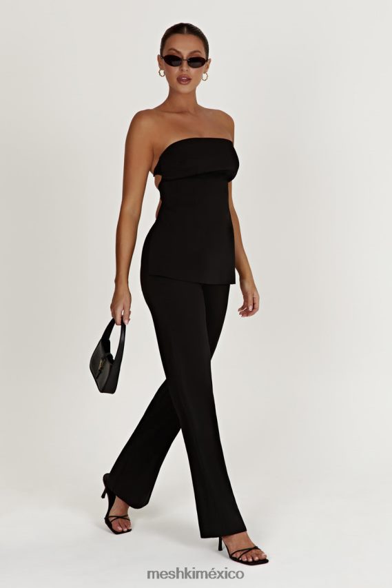 Meshki top astrid sin tirantes con lazo en la espalda negro ropa H48F8H862