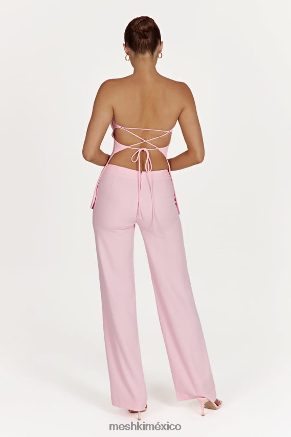 Meshki top astrid sin tirantes con lazo en la espalda rubor rosa ropa H48F8H892