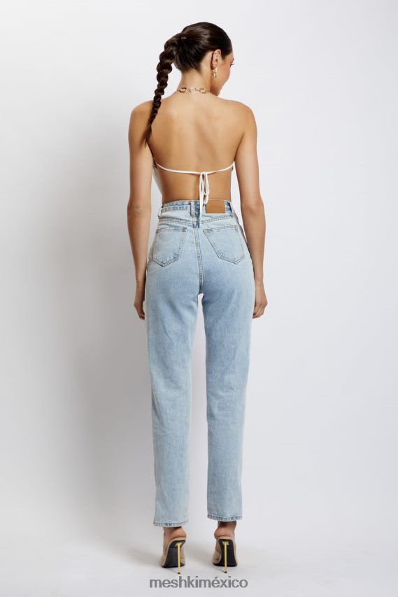 Meshki top brianna con capucha y cadena dorada blanco ropa H48F8H1181