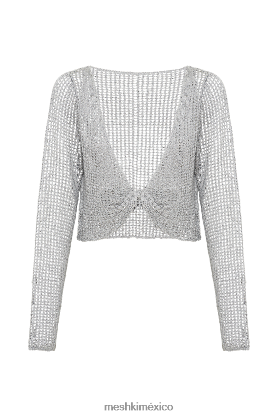 Meshki top catalina con vuelta de crochet y lentejuelas plata ropa H48F8H965