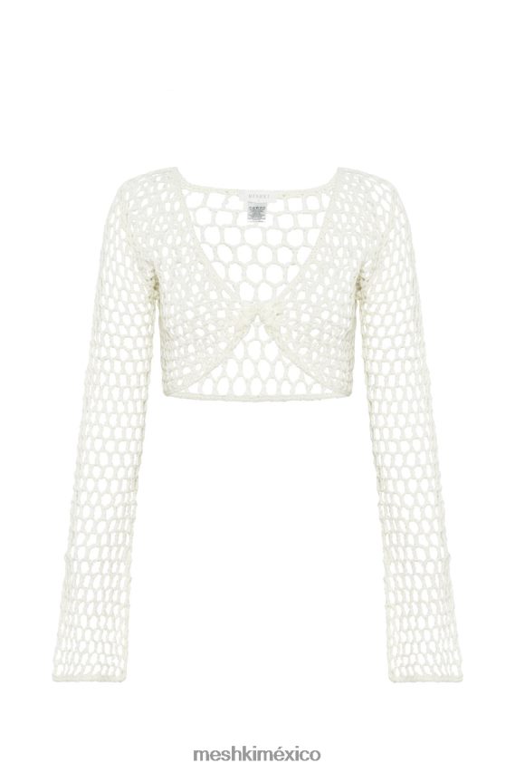 Meshki top corto de croché retorcido Hallie blanco ropa H48F8H960