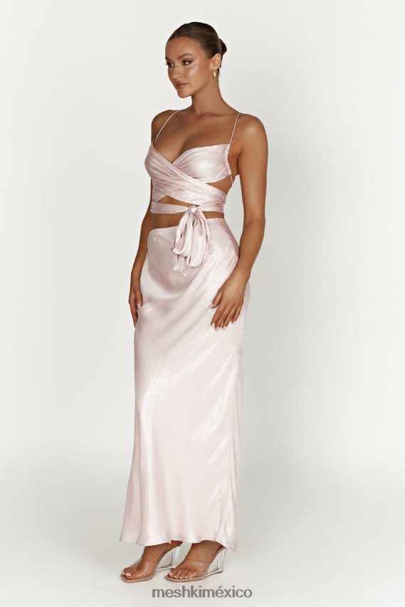 Meshki top cruzado con lazo georgie rubor rosa ropa H48F8H958