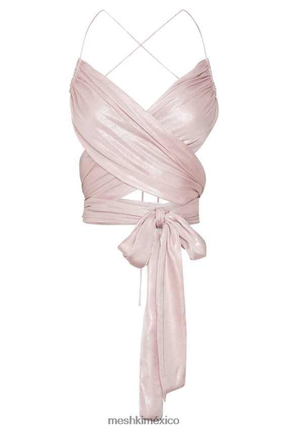 Meshki top cruzado con lazo georgie rubor rosa ropa H48F8H958