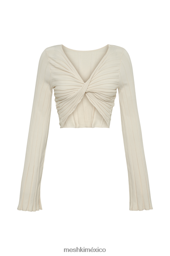 Meshki top de canalé con espalda retorcida Celine Marfil ropa H48F8H834