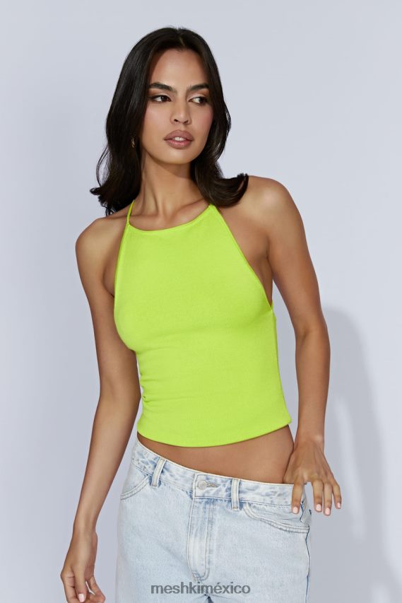 Meshki top de línea larga kelly verde fresco ropa H48F8H1063