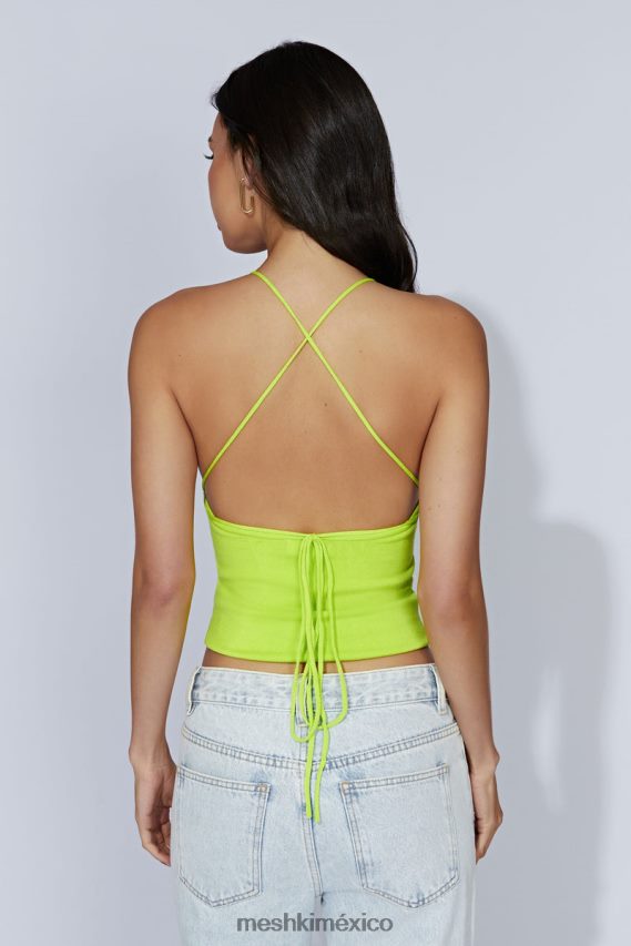 Meshki top de línea larga kelly verde fresco ropa H48F8H1063