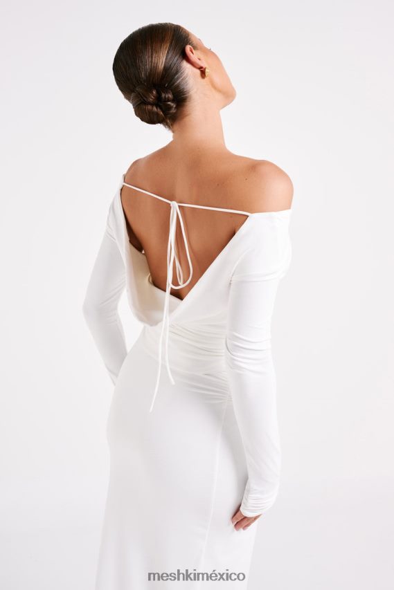 Meshki top de manga larga emma de nailon reciclado blanco ropa H48F8H751