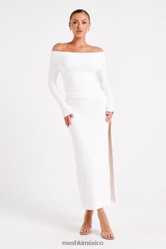 Meshki top de manga larga emma de nailon reciclado blanco ropa H48F8H751