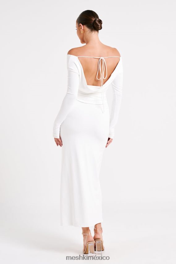 Meshki top de manga larga emma de nailon reciclado blanco ropa H48F8H751