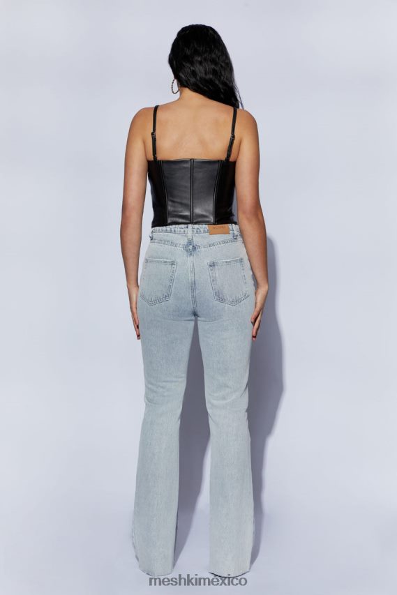 Meshki top de pu con corsé con cordones alaia negro ropa H48F8H1095