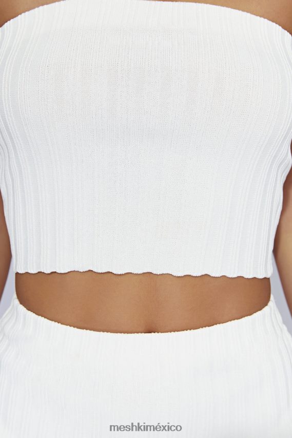 Meshki top de punto sin tirantes jordi blanquecino ropa H48F8H1039