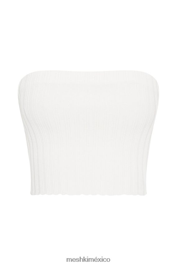 Meshki top de punto sin tirantes jordi blanquecino ropa H48F8H1039
