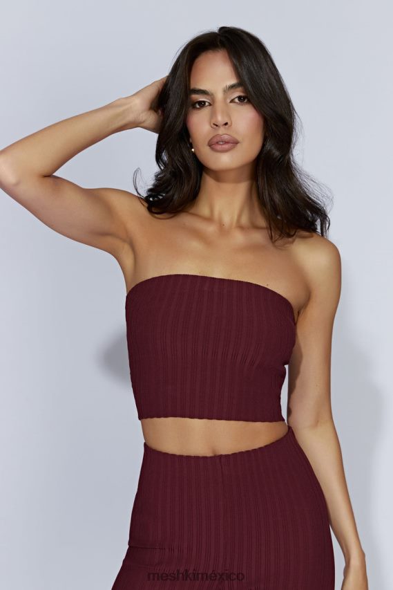 Meshki top de punto sin tirantes jordi chocolate con cerezas ropa H48F8H1012