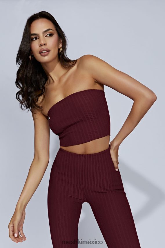 Meshki top de punto sin tirantes jordi chocolate con cerezas ropa H48F8H1012