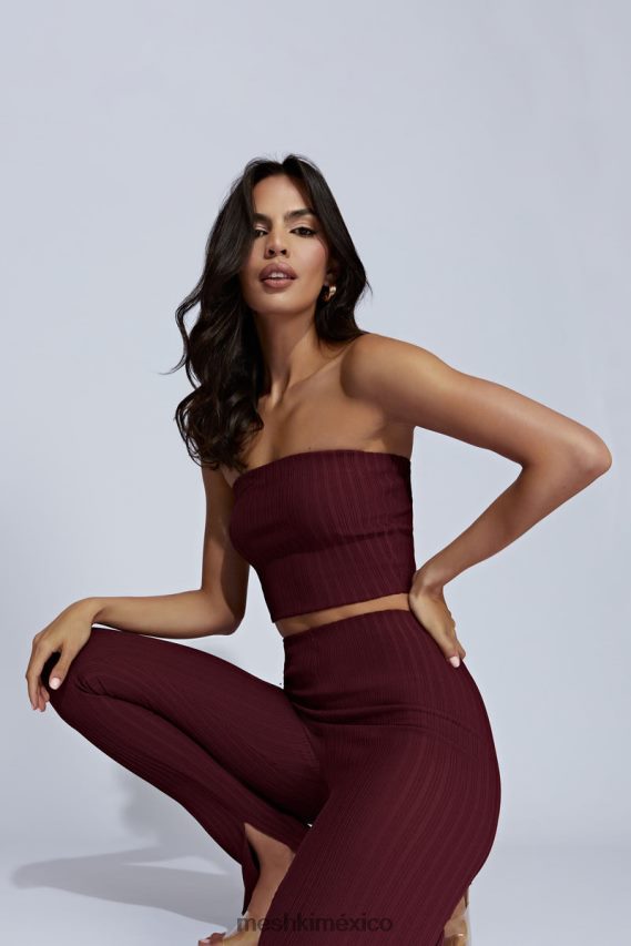 Meshki top de punto sin tirantes jordi chocolate con cerezas ropa H48F8H1012