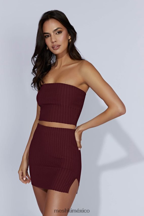 Meshki top de punto sin tirantes jordi chocolate con cerezas ropa H48F8H1012