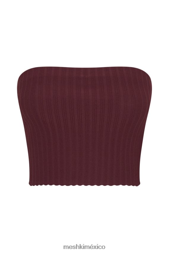 Meshki top de punto sin tirantes jordi chocolate con cerezas ropa H48F8H1012