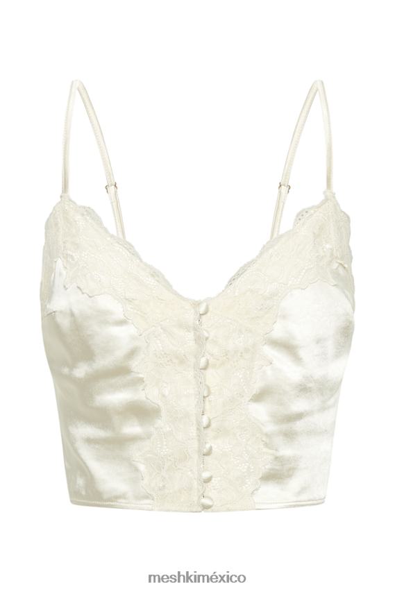 Meshki top de tirantes de satén y encaje bailey Marfil ropa H48F8H845