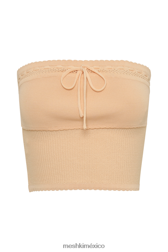 Meshki top de tubo de punto estilo gofre kyra albaricoque ropa H48F8H765