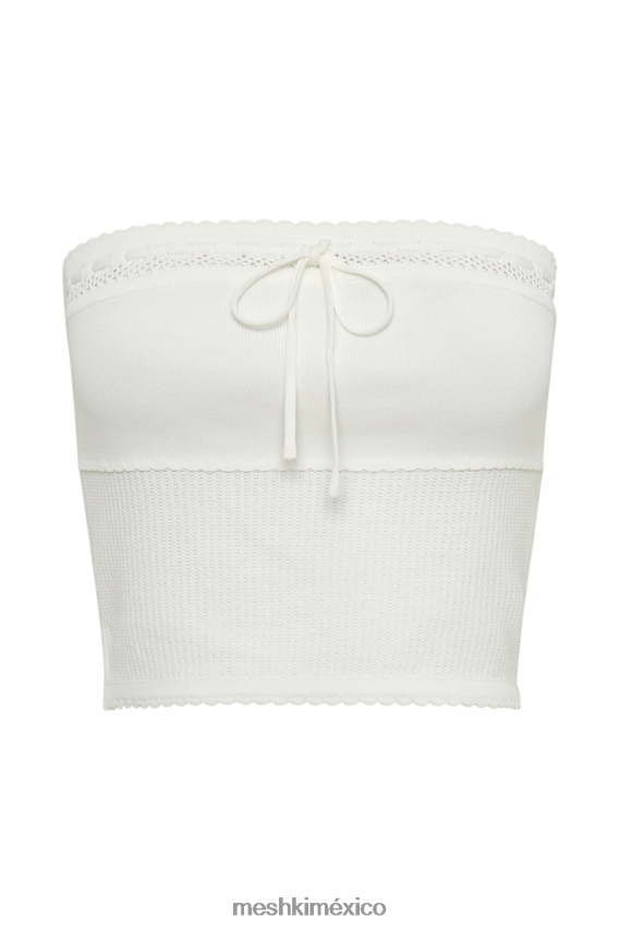 Meshki top de tubo de punto estilo gofre kyra blanco ropa H48F8H780