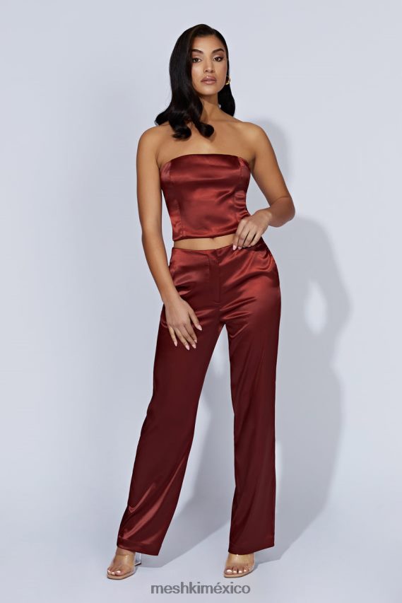 Meshki top de tubo de satén monique chocolate con cerezas ropa H48F8H1056