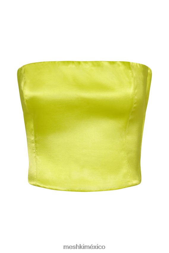 Meshki top de tubo de satén monique verde fresco ropa H48F8H1090