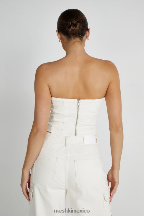 Meshki top de tubo jordana de mezclilla crudo ropa H48F8H1286