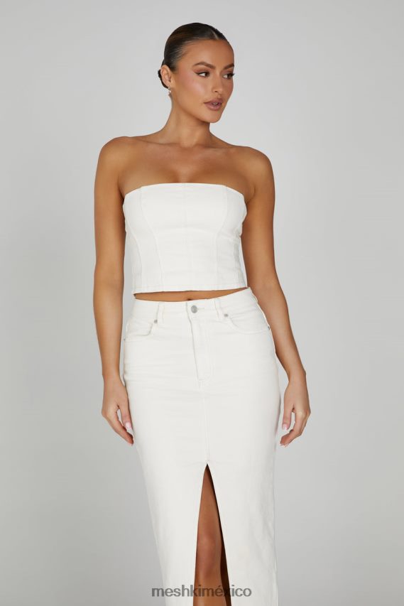 Meshki top de tubo jordana de mezclilla crudo ropa H48F8H1286